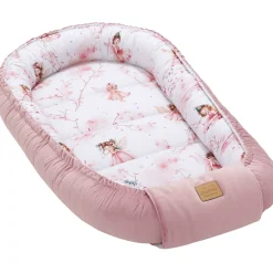 Kokon XXL 65 x 120 cm - Little Fairy i Smokey Pink Soft Velvet