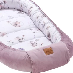 Kokon XXL 65 x 120 cm - Lovely Mouse i Wrzosowy Soft Velvet