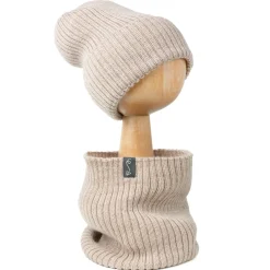 Komin dziecięcy z wełny merino - BEIGE MELANGE
