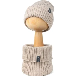 Komin dziecięcy z wełny merino - BEIGE MELANGE