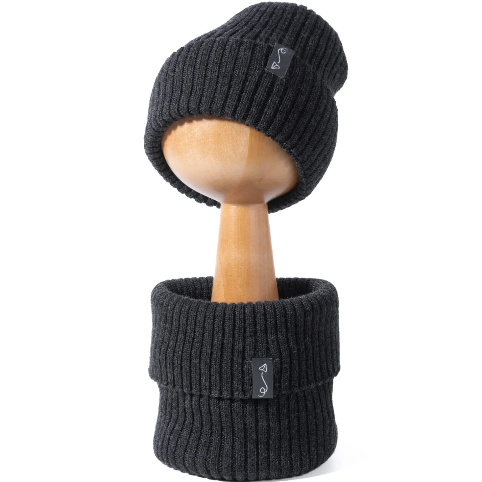 Komin dziecięcy z wełny merino - GRAPHITE MELANGE