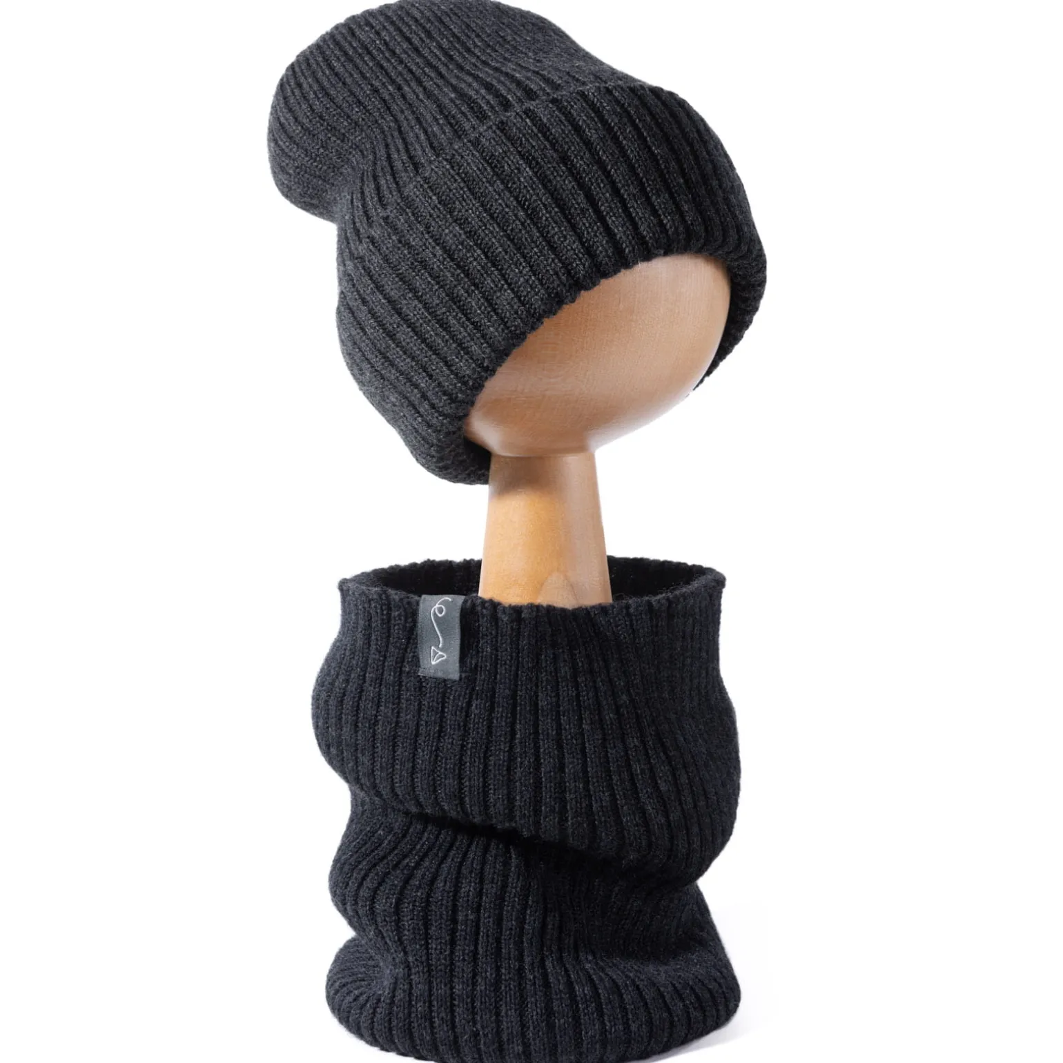 Komin dziecięcy z wełny merino - GRAPHITE MELANGE