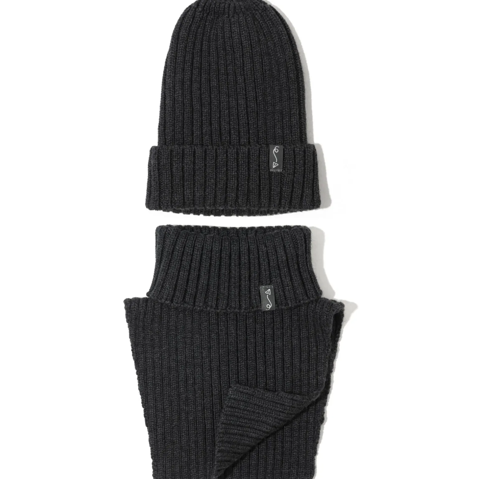 Komin z golfem z wełny merino - GRAPHITE MELANGE