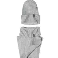 Komin z golfem z wełny merino - GREY MELANGE