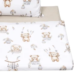 Komplet pościeli, poszewka 60 x 40 cm i poszwa 120 x 90 cm - Boho Bears