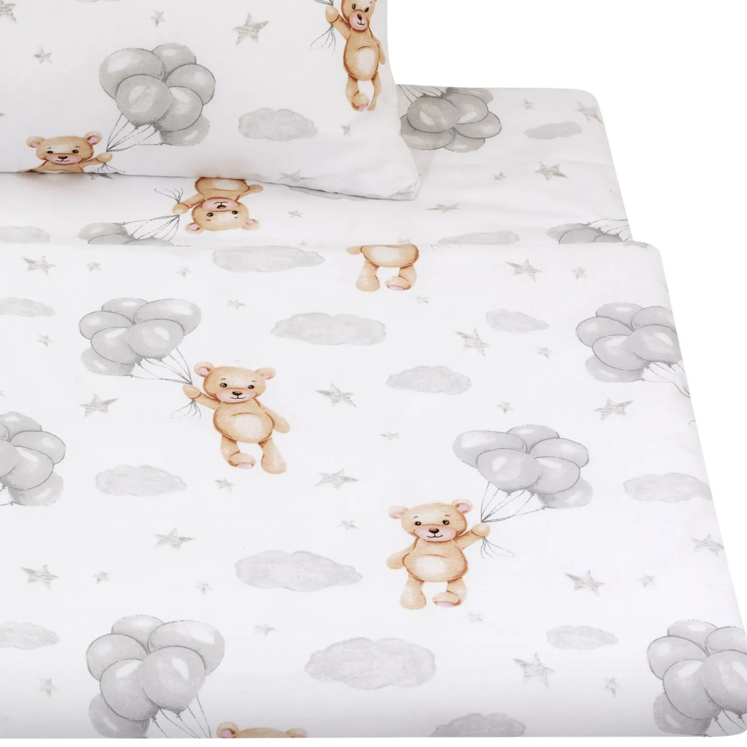 Komplet pościeli, poszewka 60 x 40 cm i poszwa 120 x 90 cm - Cloudy Bears