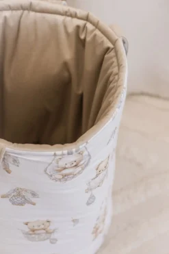 Kosz na zabawki, dwustronny - Boho Bears i Cappuccino Soft Velvet