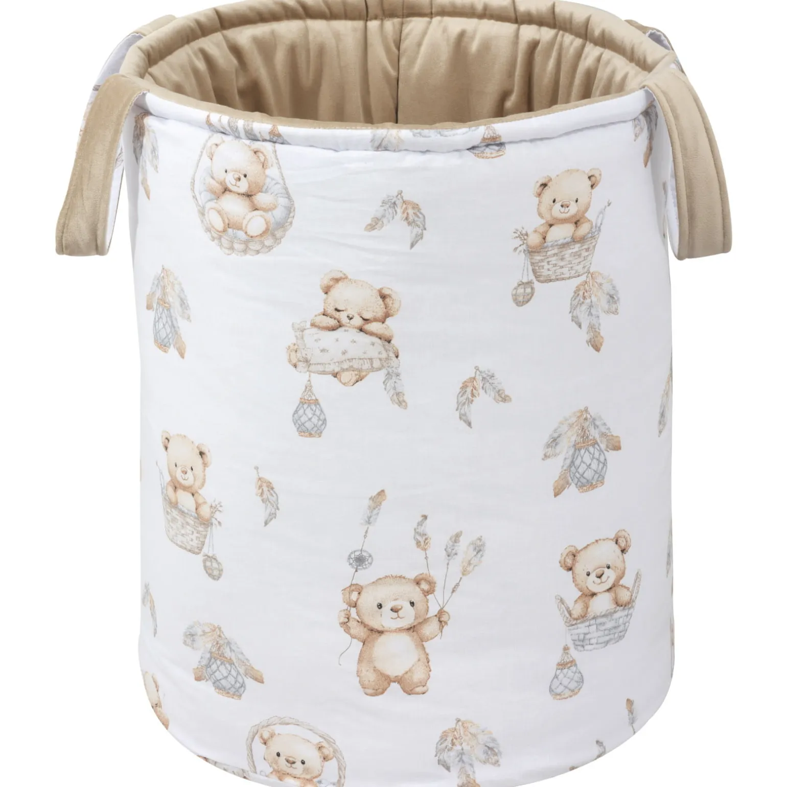 Kosz na zabawki, dwustronny - Boho Bears i Cappuccino Soft Velvet