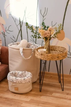 Kosz na zabawki, dwustronny - Boho Garden i Ecru Velvet