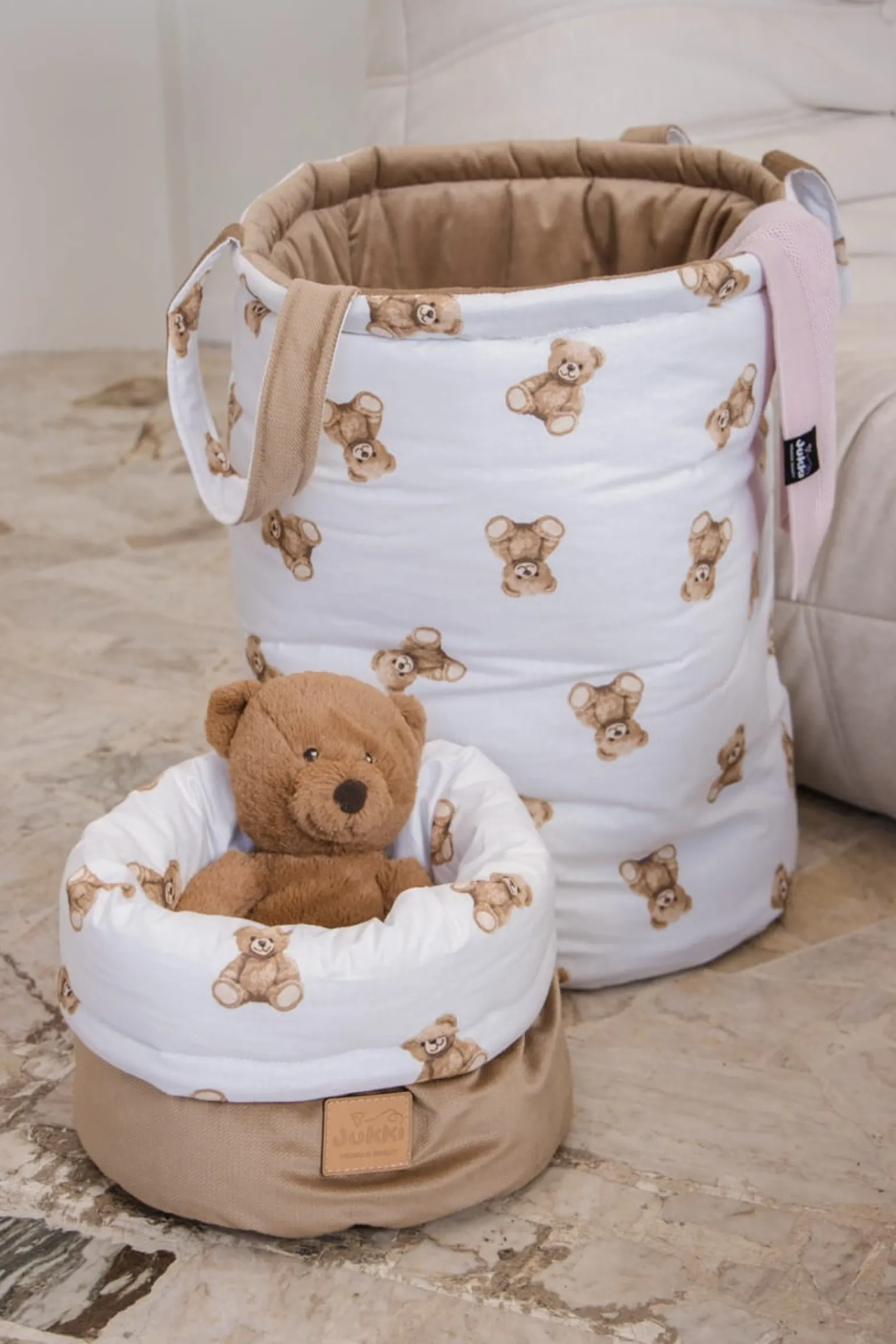 Kosz na zabawki, dwustronny - Mr. Teddy i Caramel Velvet