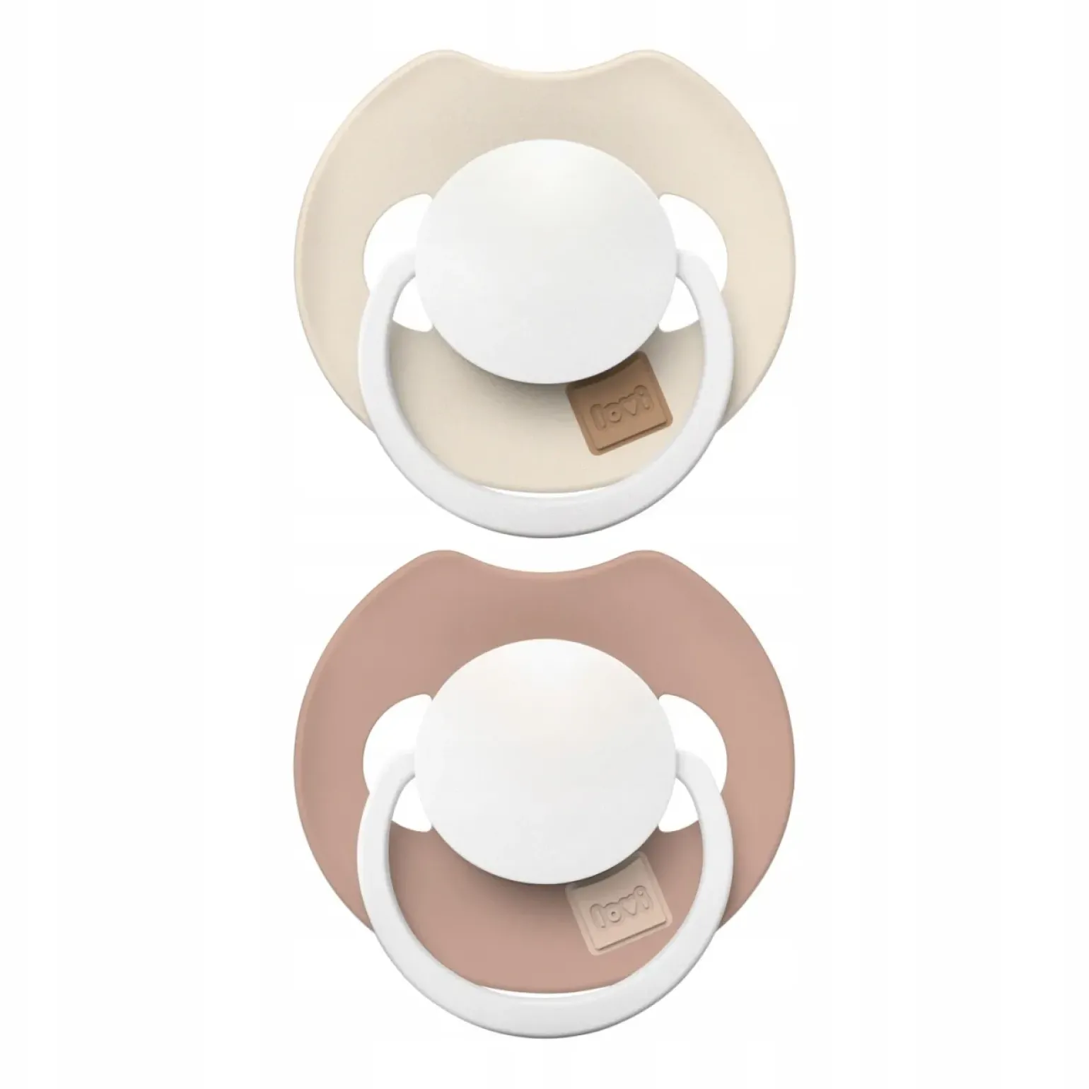 LOVI Prime Glow Smoczek silikonowy dynamiczny 6-18m 2 szt. Ivory&Blush