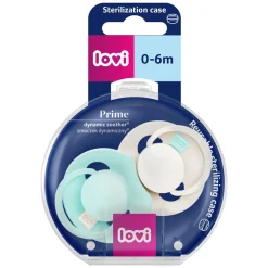 LOVI Prime Tutti Frutti Smoczek dynamiczny 0-6m 2 szt. Logoon/Mint Cream