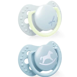 LOVI Smoczek silikonowy dynamiczny 0-2m Baby Shower Boy, 2 szt.