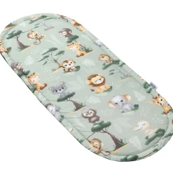 Materac do kokonu Comfort - Tropical Animals i butelkowy Velvet
