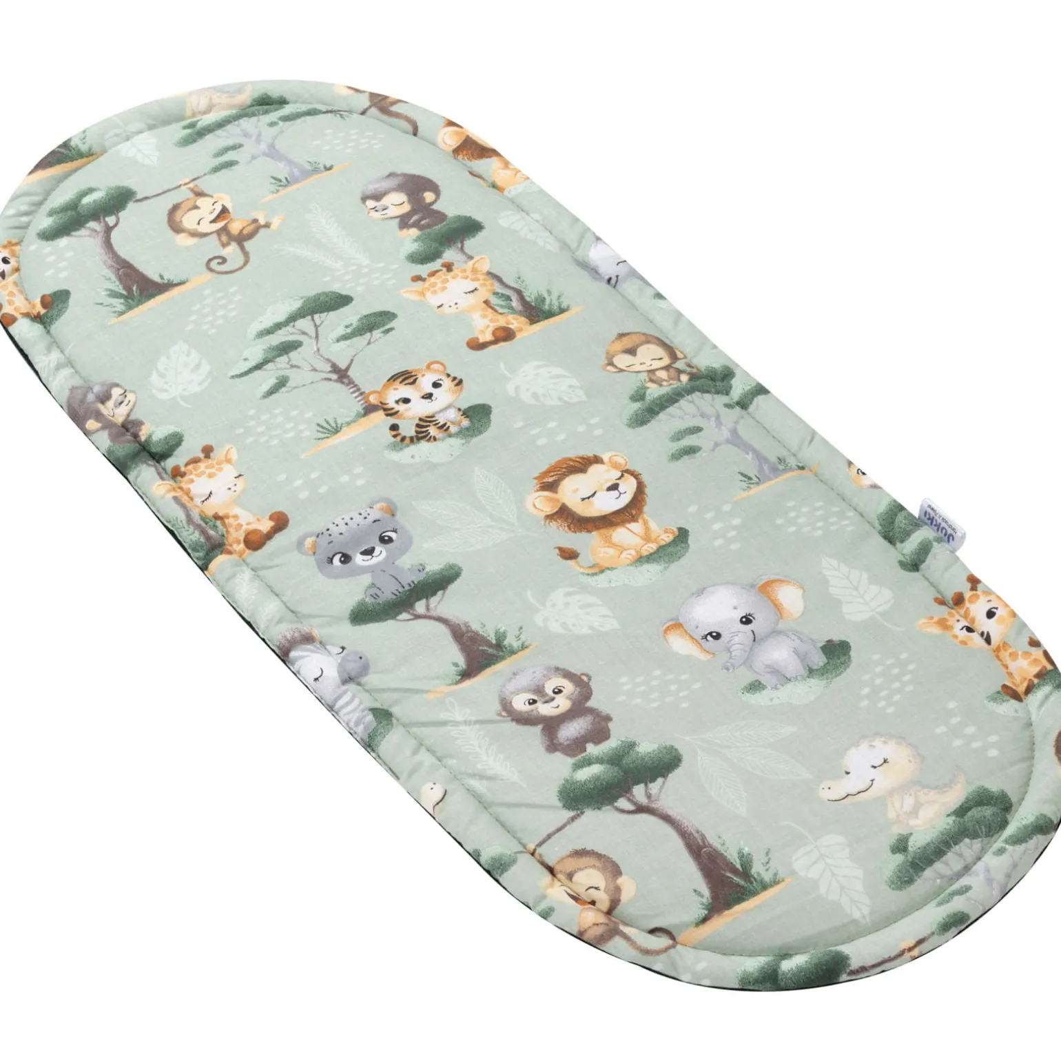 Materac do kokonu Comfort - Tropical Animals i butelkowy Velvet