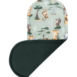 Materac do kokonu Comfort - Tropical Animals i butelkowy Velvet