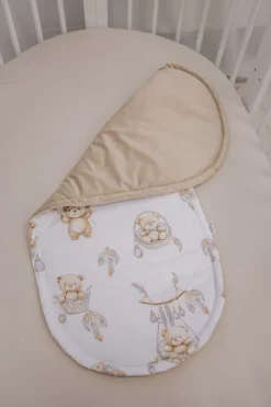 Materac do kokonu XXL - Boho Bears i Cappuccino Soft Velvet