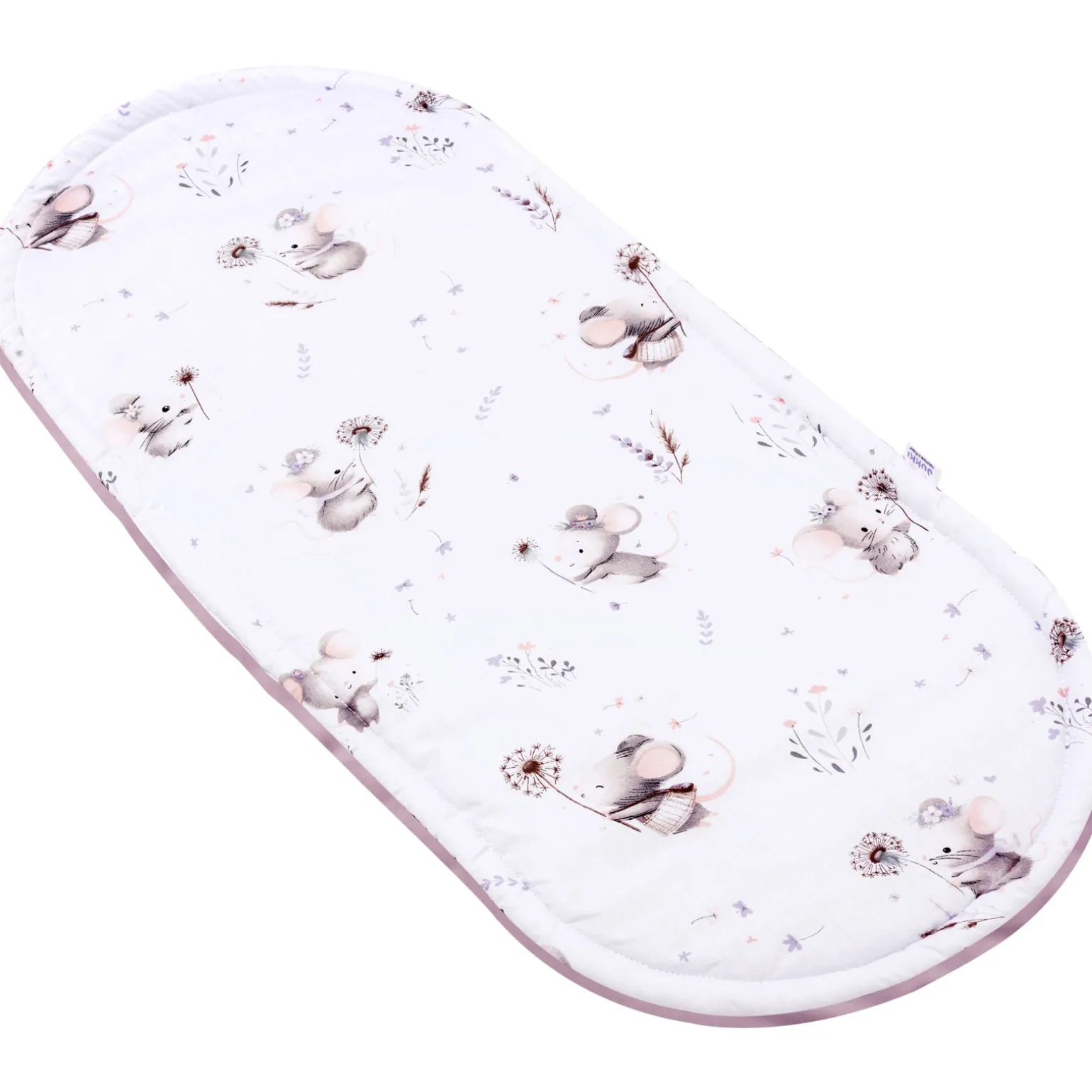 Materac do kokonu XXL - Lovely Mouse i Wrzosowy Soft Velvet