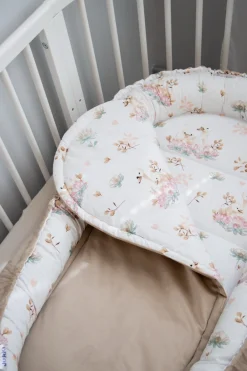 Materac do kokonu XXL - Swan Family i Cappuccino Soft Velvet