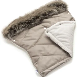 Mufka do wózka BEIGE WINTER z futerkiem