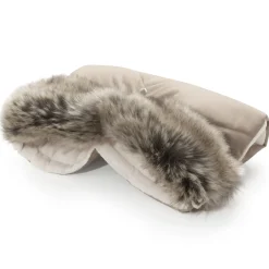 Mufka do wózka BEIGE WINTER z futerkiem