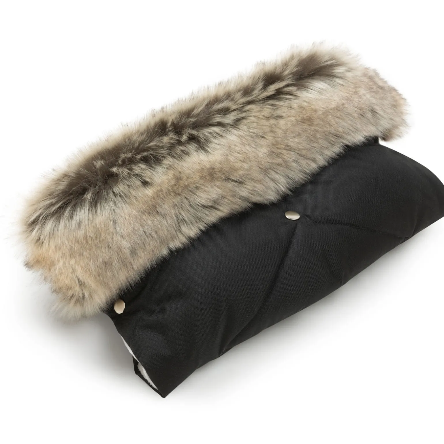 Mufka do wózka BLACK WINTER z futerkiem