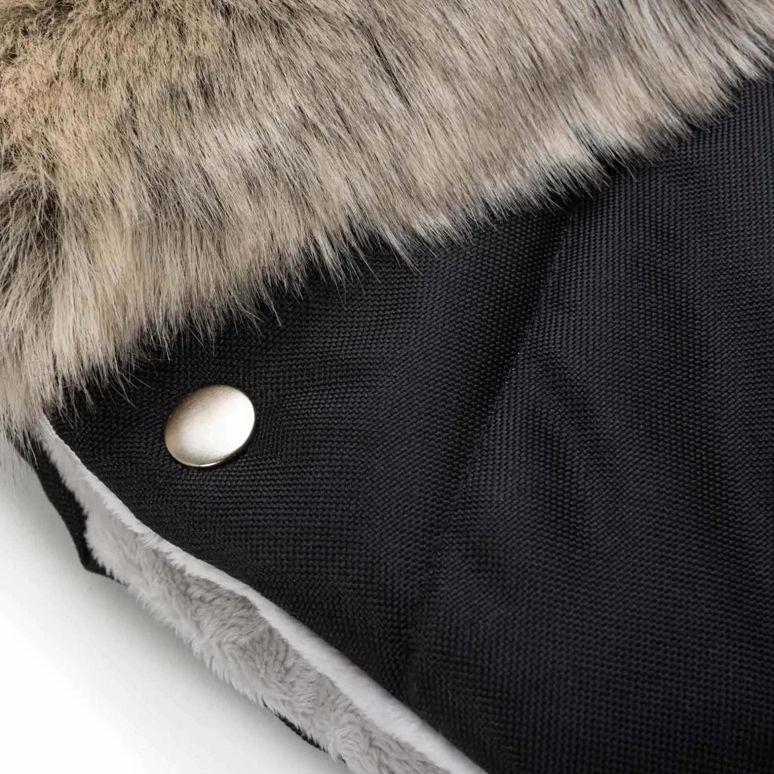 Mufka do wózka BLACK WINTER z futerkiem