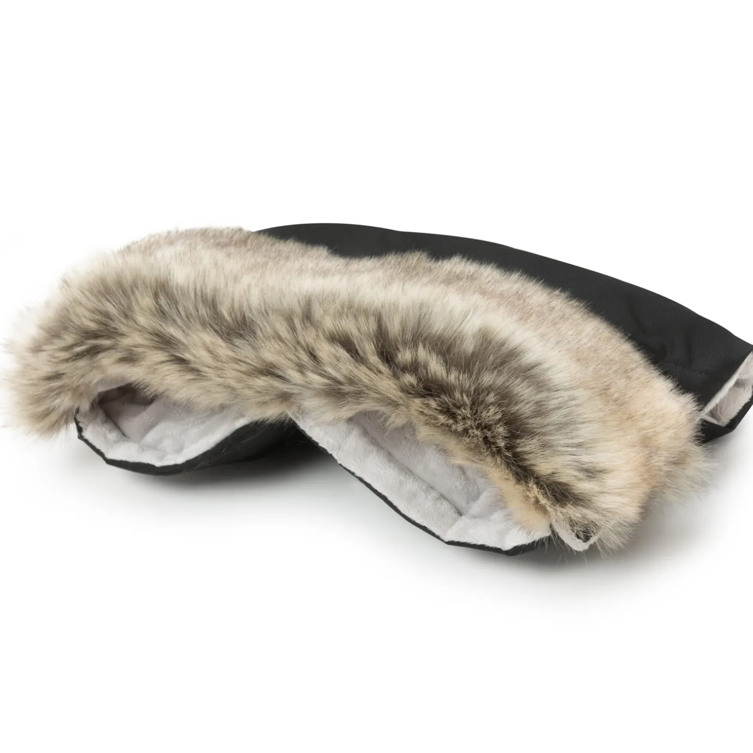 Mufka do wózka BLACK WINTER z futerkiem