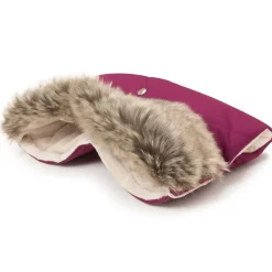 Mufka do wózka BURGUNDY WINTER z futerkiem