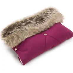 Mufka do wózka BURGUNDY WINTER z futerkiem