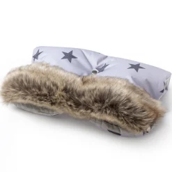 Mufka do wózka GREY STARS WINTER z futerkiem