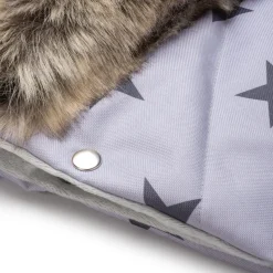 Mufka do wózka GREY STARS WINTER z futerkiem