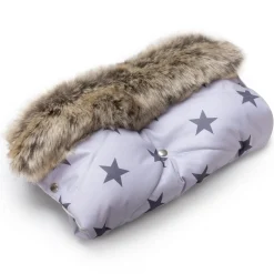 Mufka do wózka GREY STARS WINTER z futerkiem