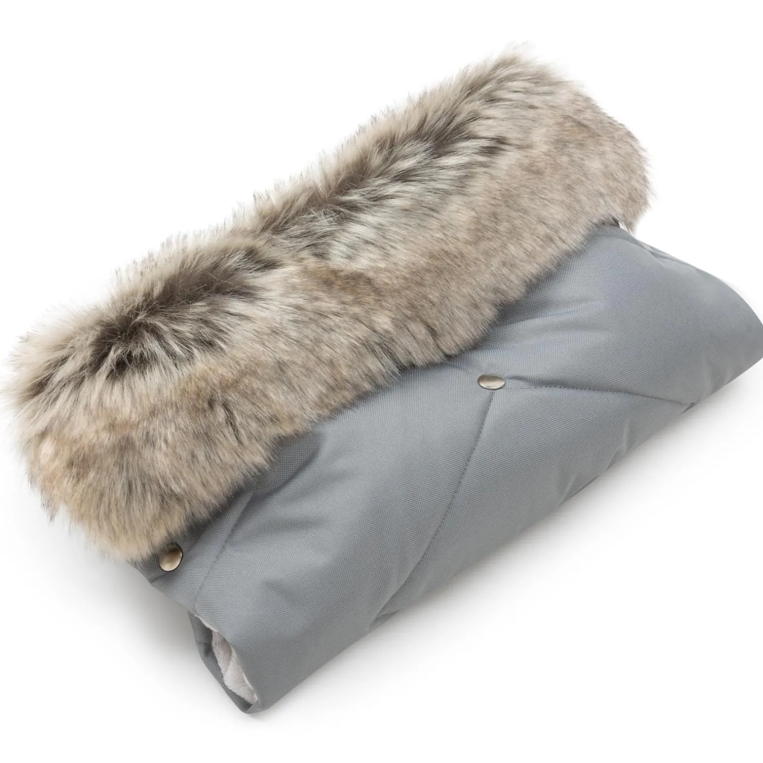 Mufka do wózka GREY WINTER z futerkiem