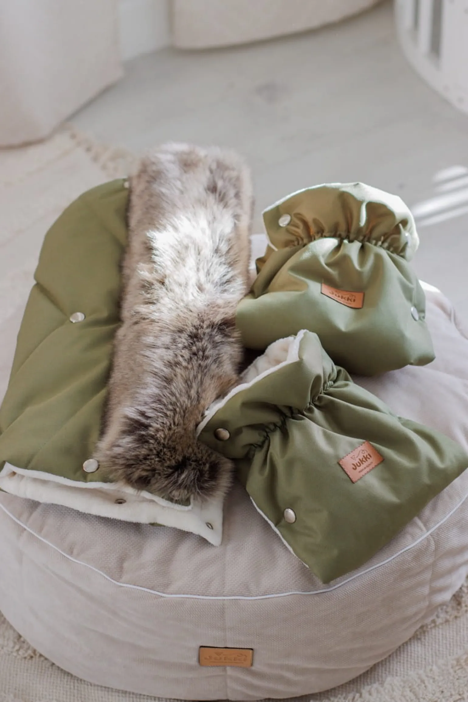 Mufka do wózka OLIVE WINTER z futerkiem