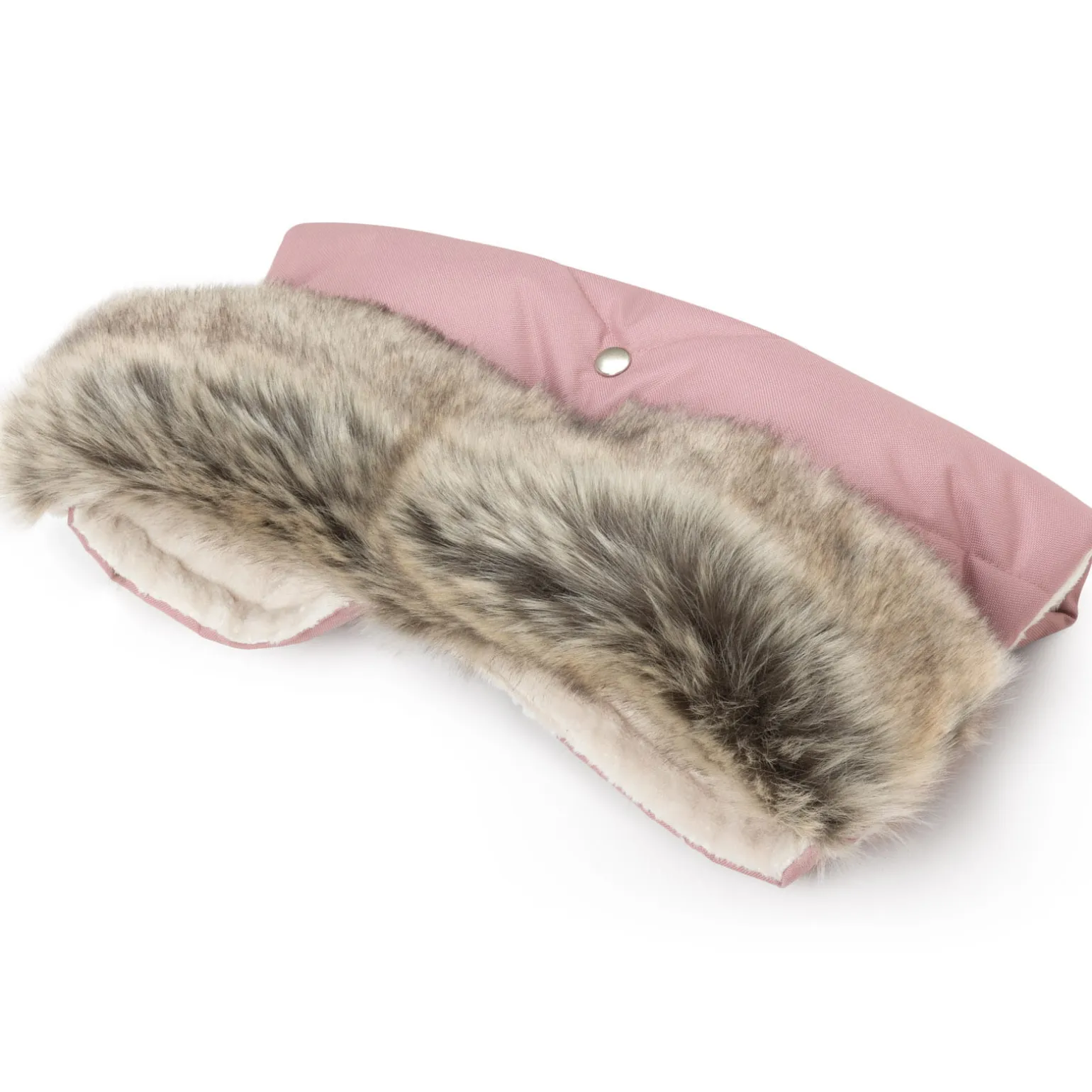 Mufka do wózka PINK WINTER z futerkiem