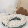 Muślinowa Poduszka ciążowa - Baby Safari i oliwkowy Velvet