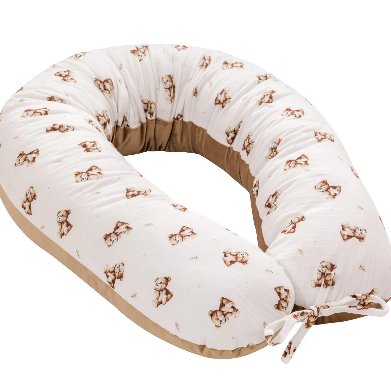 Muślinowa Poduszka ciążowa - Baby Bear i Toffee Soft Velvet