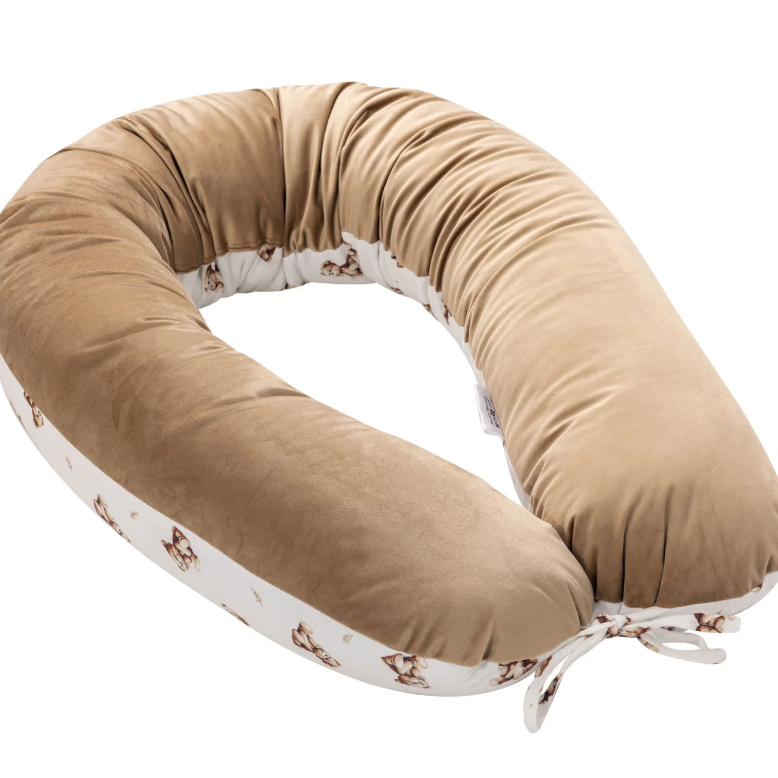 Muślinowa Poduszka ciążowa - Baby Bear i Toffee Soft Velvet