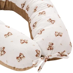 Muślinowa Poduszka ciążowa - Baby Bear i Toffee Soft Velvet