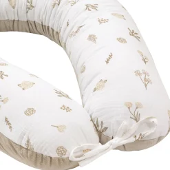 Muślinowa Poduszka ciążowa - Golden Meadow i Ecru Velvet