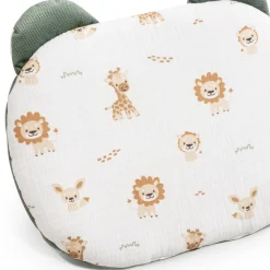 Muślinowa Poduszka MIŚ - Baby Safari i oliwkowy Velvet