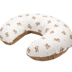 Muślinowa Poduszka rogal + zdejmowana poszewka - Baby Bear i Toffee Soft Velvet