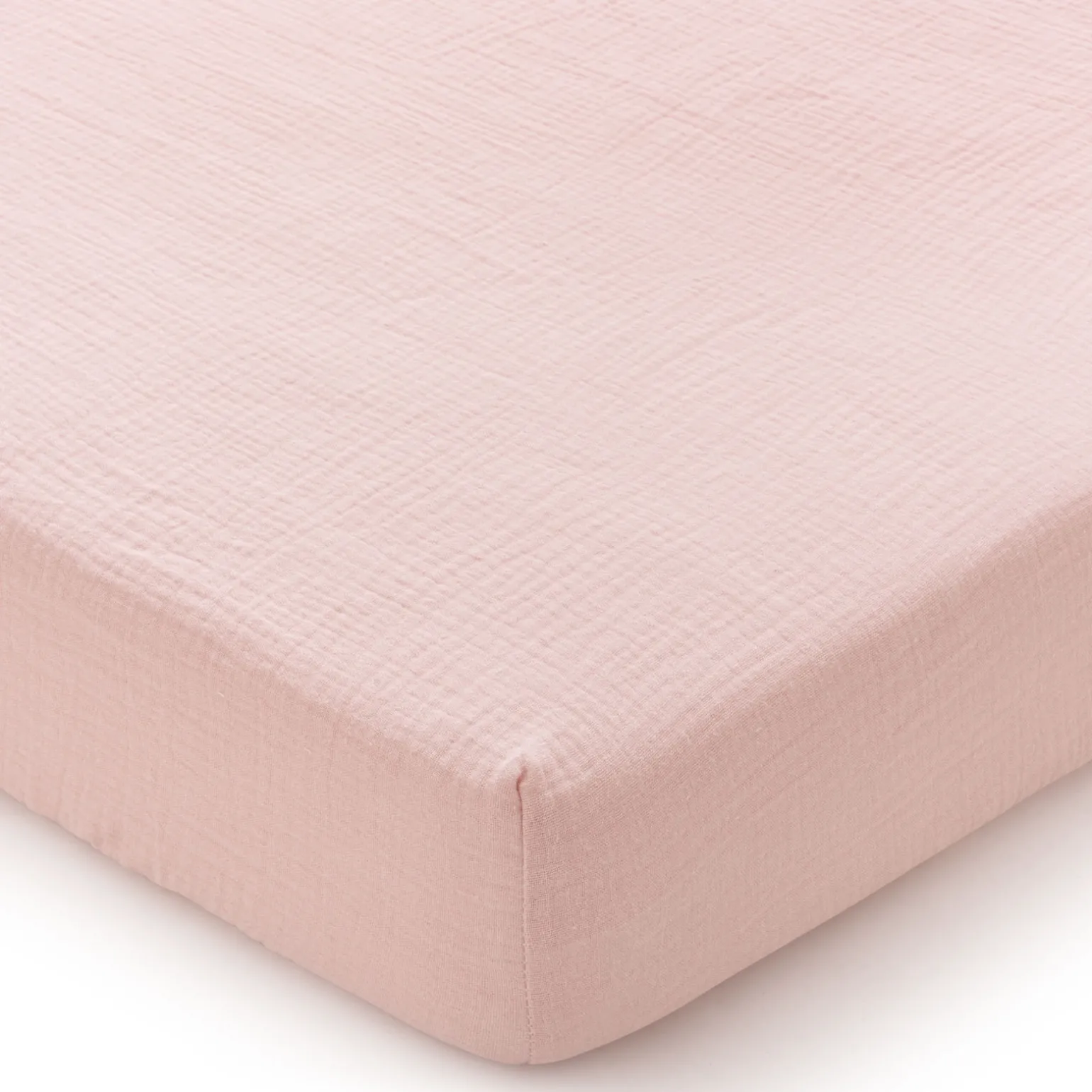 Muślinowe prześcieradło z gumką do łóżeczka 120x60cm - Pink