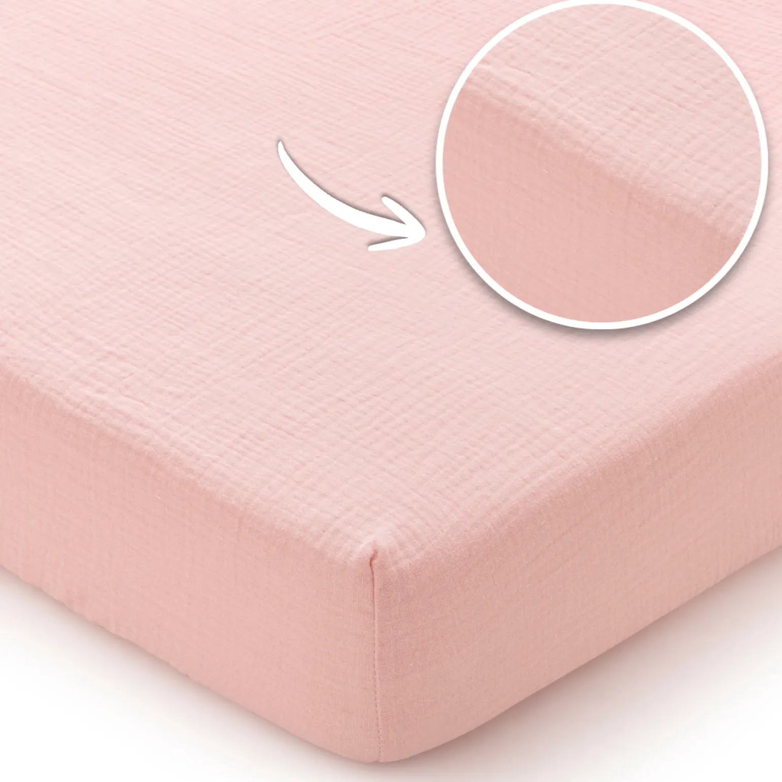 Muślinowe prześcieradło z gumką do łóżeczka 120x60cm - Pink