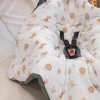Muślinowy Kocyk do fotelika samochodowego - Baby Safari i oliwkowy Velvet
