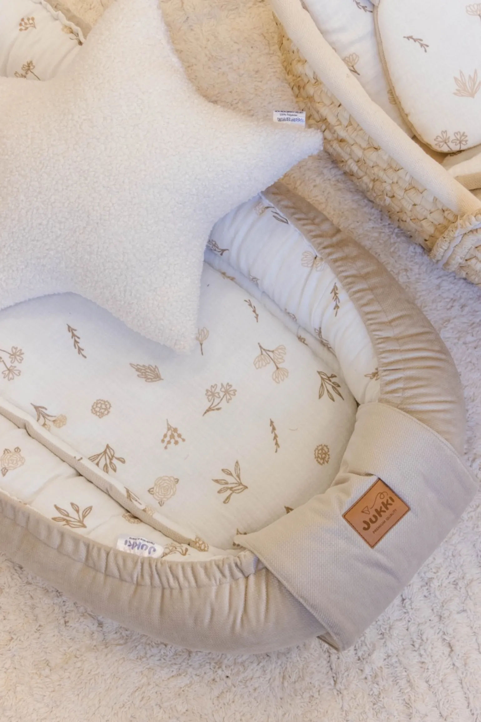 Muślinowy Kokon Comfort - Golden Meadow i Ecru Velvet
