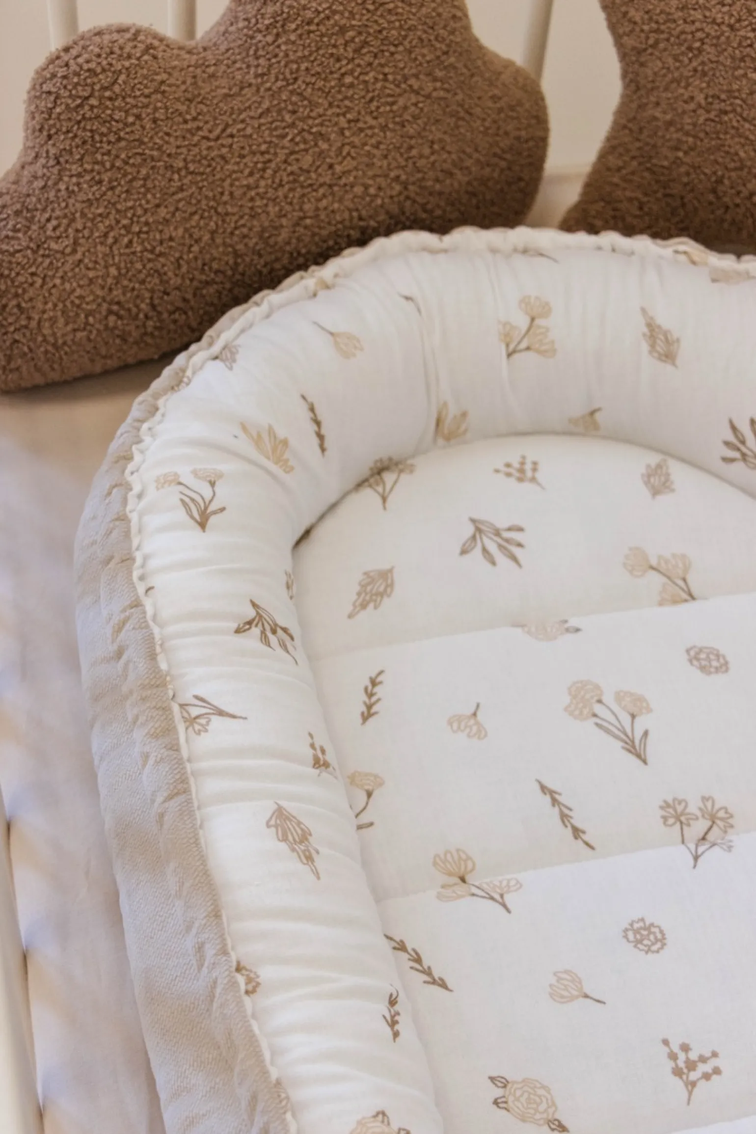 Muślinowy Kokon Comfort - Golden Meadow i Ecru Velvet
