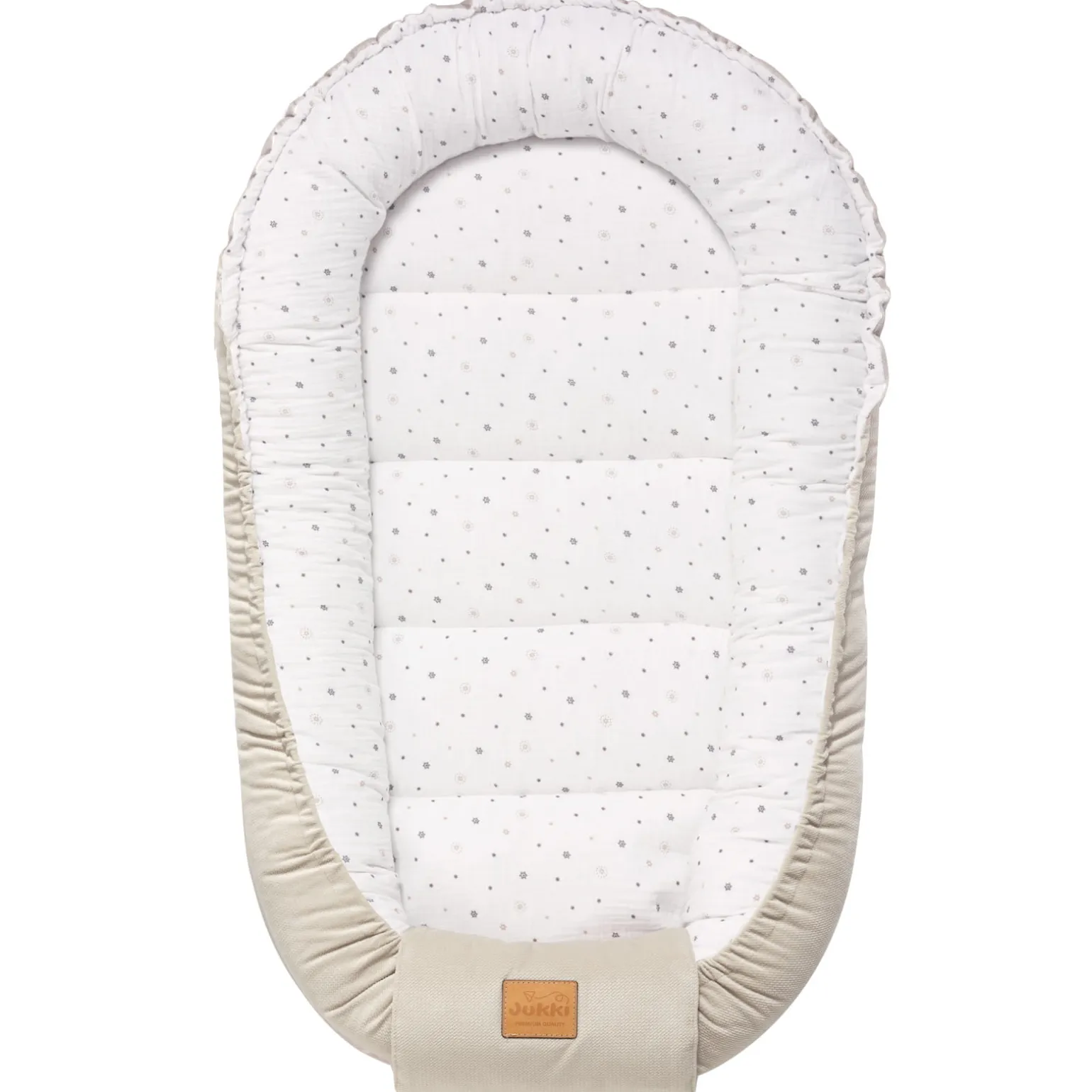 Muślinowy Kokon Comfort - Little Stars i Ecru Velvet