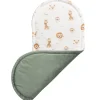 Muślinowy Materac do kokonu Comfort - Baby Safari i oliwkowy Velvet